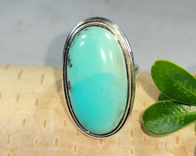 Blue Opalized Ring, Opalized Petrified Ring Size 6.5, Statement Ring, Boho Ring, Blue Opal Ring, Opalized Petrified Wood Ring,Opalized Ring