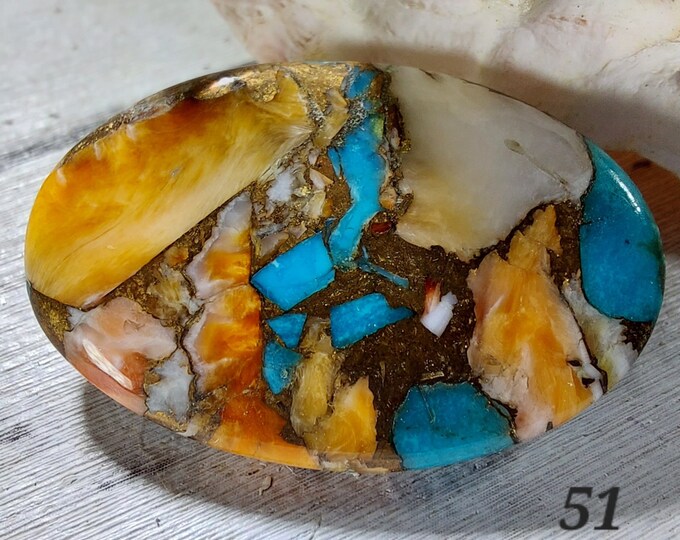 Spiny Oyster Turquoise Cabochon, Spiny Oyster Turquoise, Oval Shaped GA51