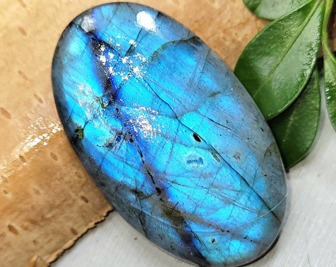 Blue Flash Labradorite Cabochon,Labradorite Oval Cabochon 94.50ct, Labradorite Cabochon,  Wire Wrapping, Weaving, Pendant, Collector FN10