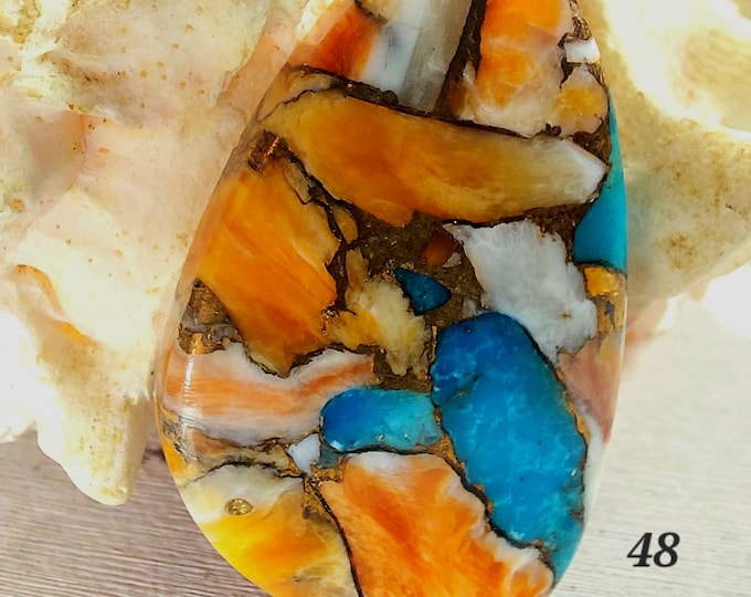 Spiny Oyster Turquoise Cabochon, Spiny Oyster Turquoise, Unique Shaped GA48