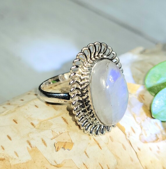 TATIANA☆[SILVER925] Moonstone Oval ring 925 Sterling Silver Ring Oval Moonstone 11x9mm Gemstone