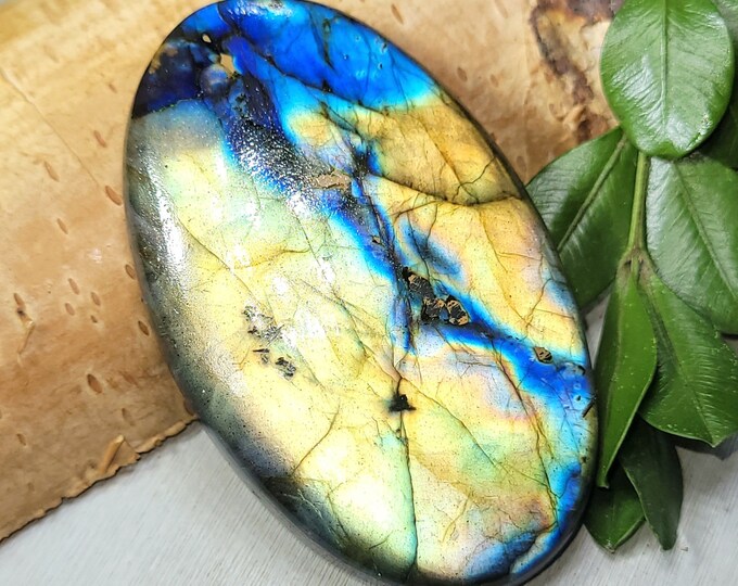 Multi Flash Labradorite Cabochon, Labradorite Oval Cabochon 126ct, Labradorite Cabochon,  Wire Wrapping, Weaving, Pendant, FN22