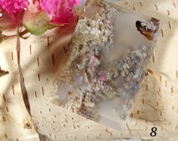 Scenic Moss Agate Cabochon: Green & Brown Landscape Stone (34mm)