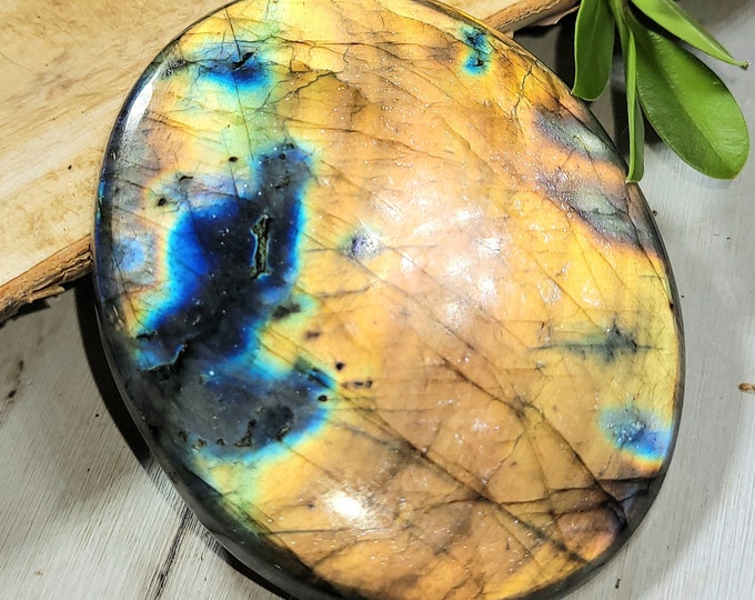 Natural Huge Labradorite Oval Cabochon 170ct 58mm x 48mm Wire Wrapping, Weaving, Pendant, Collector, Palm Stone LC09
