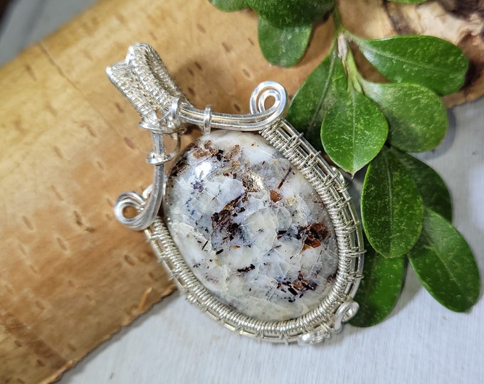 Natural High AAA Grade Astrophyllite Druzy .925 Sterling Silver Pendant 11.2 Grams 1 3/4" x 1" FS25
