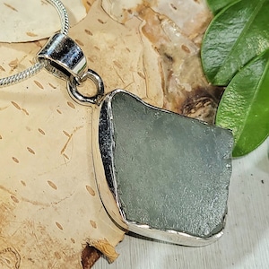 Natuurlijke echte grote ruwe Aquamarijn ruwe gesneden handgemaakte.925 sterling zilveren hanger 1 3/8" X 13/16" 4 gram AN34