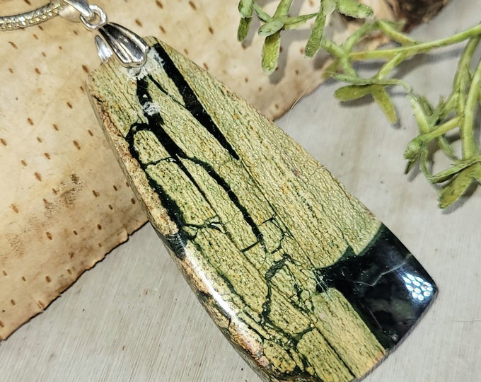 Picasso Jasper Pendant, Scenic Picasso Jasper Sterling Silver Pendant, Handmade Jasper Pendant, Gift for Her, Statement Pendant, HJ30