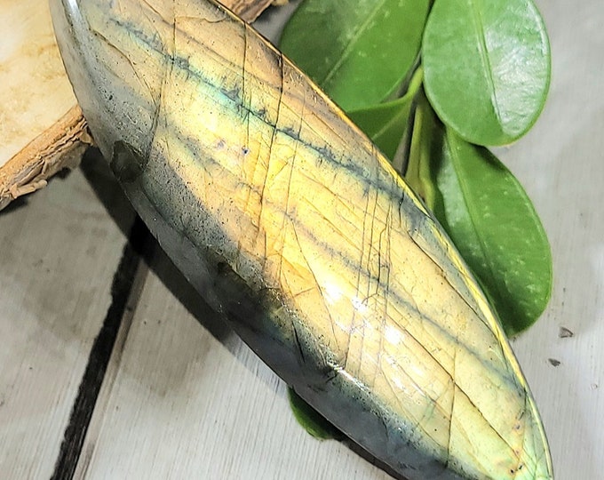 Natural Multi-Flash Labradorite Marquise Cabochon 55ct 11 Grams 57mm x 18mm Wire Wrapping, Weaving or Pendant, Collector LD04