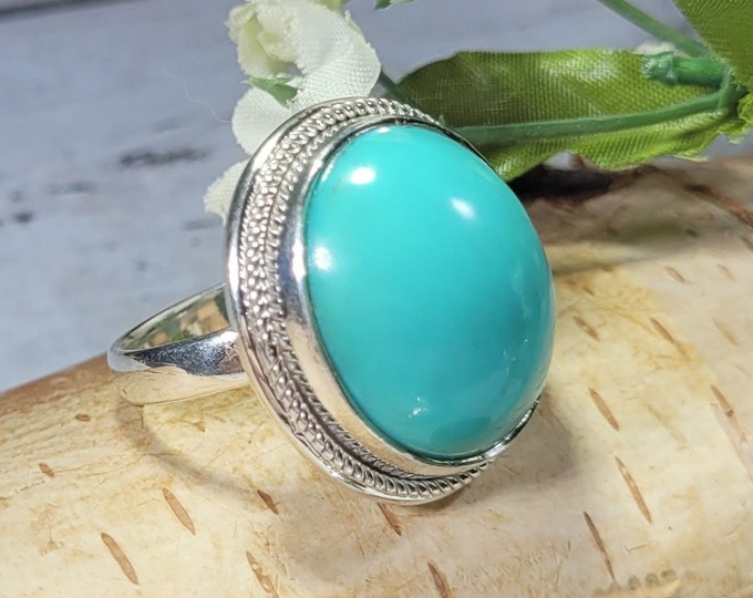 Blue Opalized Ring, Opalized Petrified Ring Size 9.5, Statement Ring, Boho Ring, Blue Opal Ring, Opalized Petrified Wood Ring,Opalized Ring