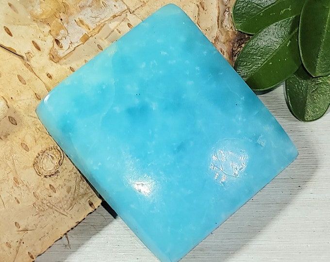 Natural Best Grade Hemimorphite Cushion Cabochon 60ct 12 Grams 30mm x 26mm Wire Wrapping, Weaving or Pendant, Collector AF02