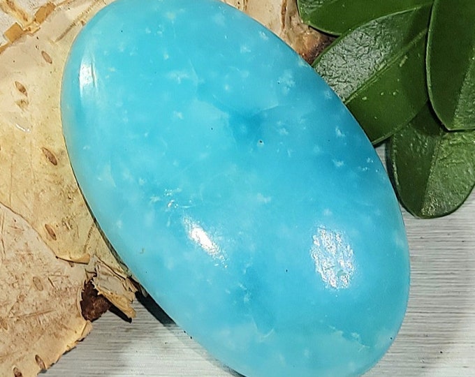 Natural High Grade Hemimorphite Oval Cabochon 35ct 7 Grams 32mm x 20mm Wire Wrapping, Weaving or Pendant, Collector AF03