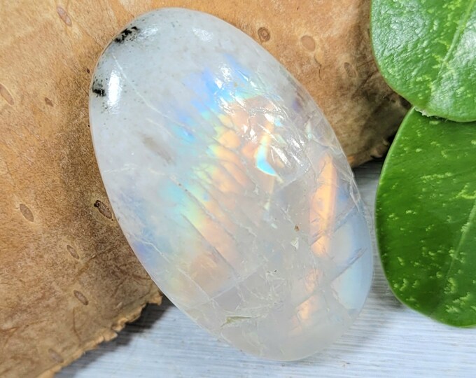 Rainbow Moonstone Cabochon, Moonstone Cabochon, Wire wrapping, Jewelry Making, Oval Cabochon Moonstone, FL10