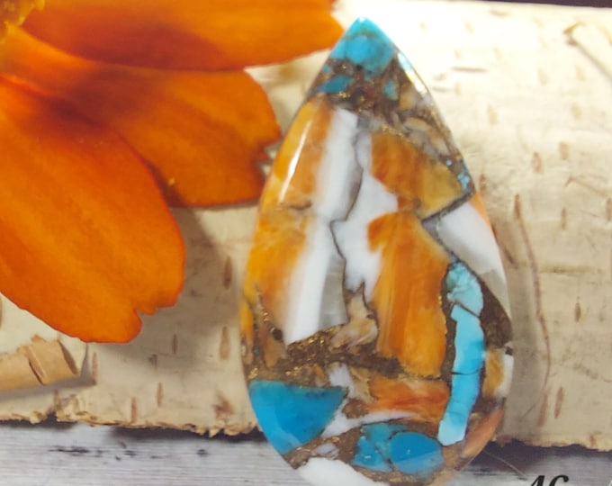 Spiny Oyster Turquoise Pear Shaped Cabochon, Spiny Oyster Turquoise, GA46