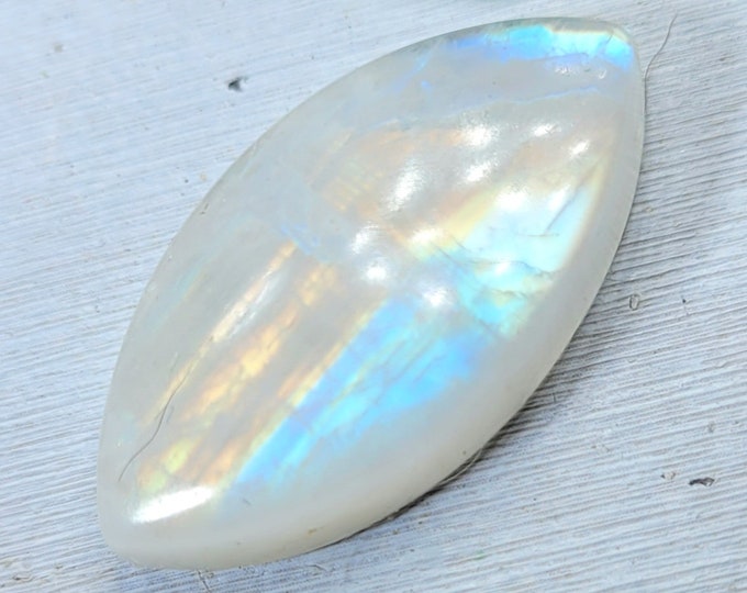 Rainbow Moonstone Cabochon, Moonstone Cabochon, Wire wrapping, Jewelry Making, Marquise Cabochon Moonstone, FL08