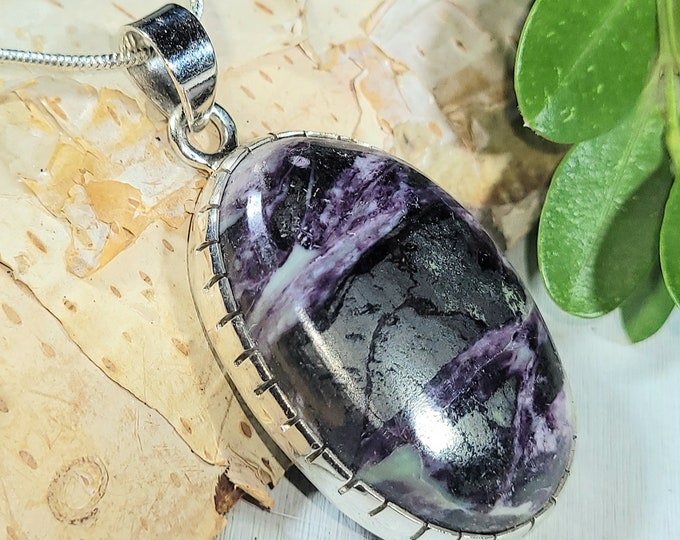 Natural Choice Quality Kammererite .925 Sterling Silver Pendant Measures 1 7/8" x 7/8" Weighs 13 Grams AB38