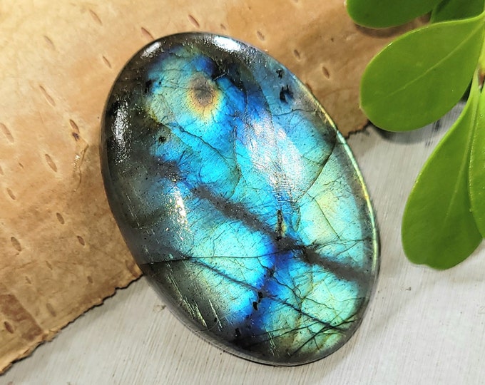 Natural Premium Grade Multi Flash Labradorite Oval Cabochons 44.50ct 1 Stone Wire Wrapping, Weaving, Pendant or Ring FP23