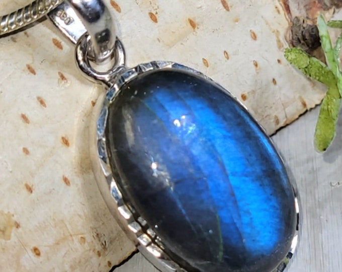 Labradorite Pendant, Blue Labradorite Sterling Silver Pendant, Handmade  Labradorite Pendant, Gift for Her, Statement Pendant HA39