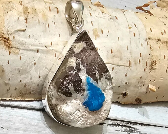 Canvasite Sterling Silver Pendant, .925 Sterling Silver Pendant,Raw Canvasite Pendant,Large Statement Pendant, Boho Pendant, Gift for her,GF