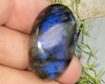 Blue Flash Labradorite Cabochon, Labradorite Oval Cabochon, Labradorite Cabochon,  Wire Wrapping, Weaving, Pendant, Collector HJ09