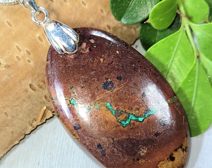 Zarinite Pendant, Zarinite Sterling Silver Pendant, Oval Zarinite Pendant, Statement Pendant, Gift for Her, Zarinite Handmade Pendant, FS54