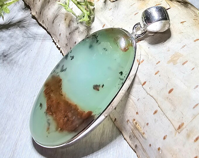 Aquaprase Pendant, Aqua Chalcedony Sterling Silver Pendant, Aquaprase Sterling Silver Pendant. Handmade Pendant, Gift for Her, GK09