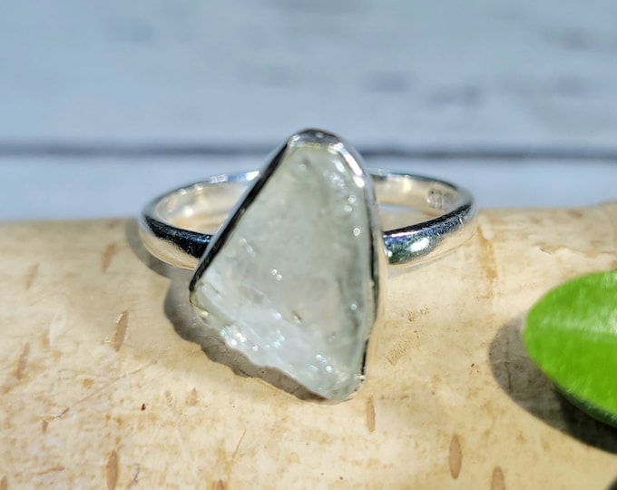 Natural Raw Rough Cut Aquamarine Handmade .925 Sterling Silver Ring Size 8 3 Genuine Raw Aquamarine Gift for Her