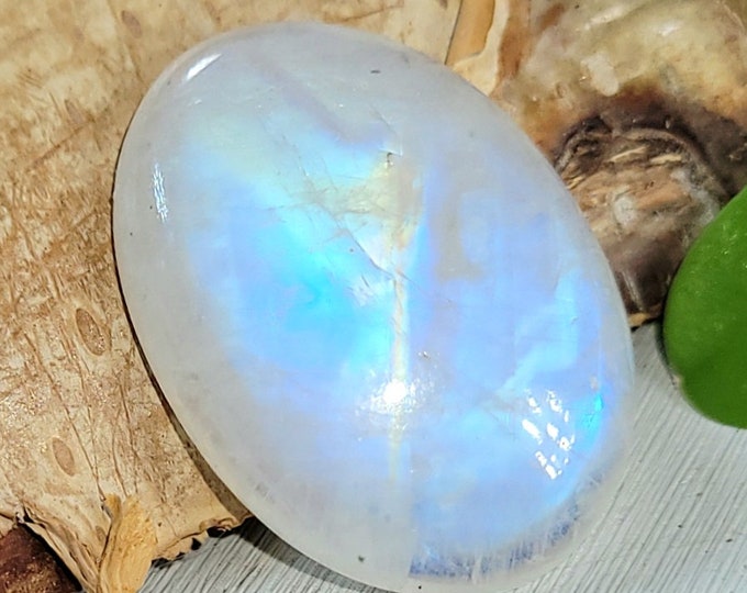 Natural Premium AAA Grade Multi Color Rainbow Moonstone Oval 20Ct Cabochon Wire Wrapping, Weaving, or Pendant 22mm x 15mm CJ05