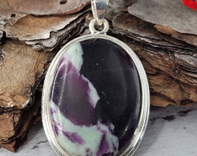 Natural Rare AAA High Grade Kammererite .925 Sterling Silver Pendant 1 7/8" x 1" 12 Grams CY10
