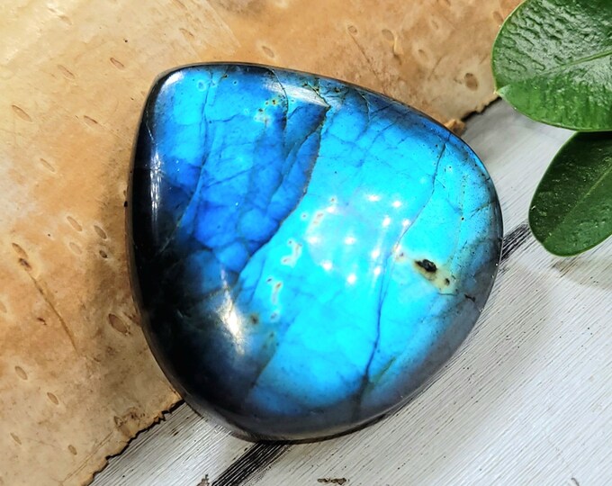 Blue Flash Labradorite Cabochon, Labradorite Pear Cabochon 55ct, Labradorite Cabochon,  Wire Wrapping, Weaving, Pendant, Collector DR28