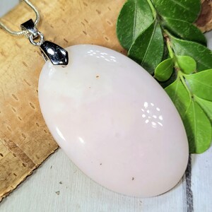 Pink Opal Pendant: Handmade Sterling Silver Peruvian Cabochon