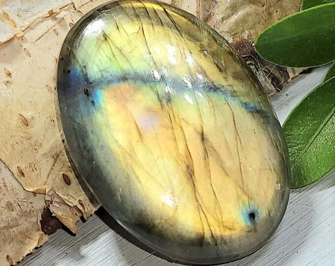 Natural Top Grade Multi-Flash Labradorite Oval Cabochon 40ct 8 Grams 31mm x 21mm Wire Wrapping, Weaving or Pendant, Collector AJ31