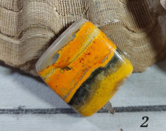 Bumblebee Jasper or Eclipse Cabochon, Cushion Cut, Wire Wrapping, Weaving, Use as Pendant, Premium Grade Purpurite, Gift for Her, GA02