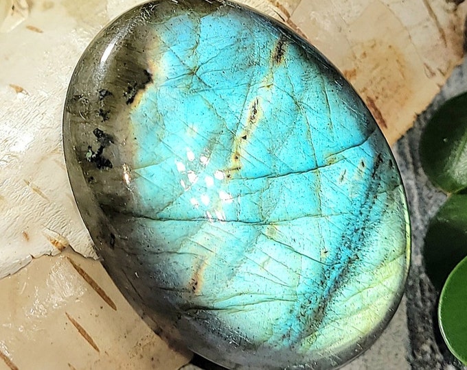 Natural High Grade Multi Flash Labradorite Oval Cabochon 80ct 37mm x 28mm Wire Wrapping, Weaving or Pendant, Collector AK21