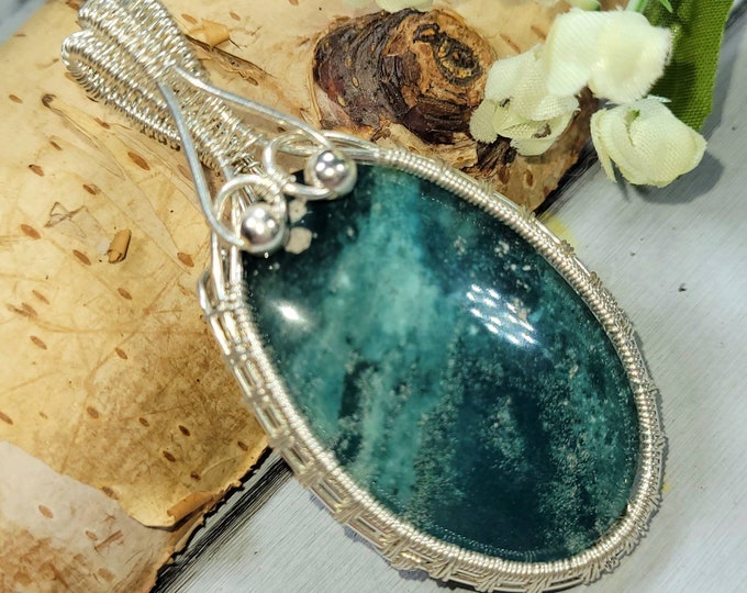 Natural Oval Petrified Opalized  Wood Stone .925 Sterling Silver Pendant Handmade Pendant DB32 Designer Style