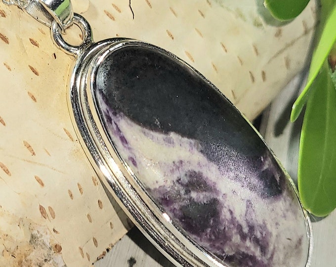 Natural Rare Quality Kammererite .925 Sterling Silver Pendant 2" x 3/4" 10 Grams EK01