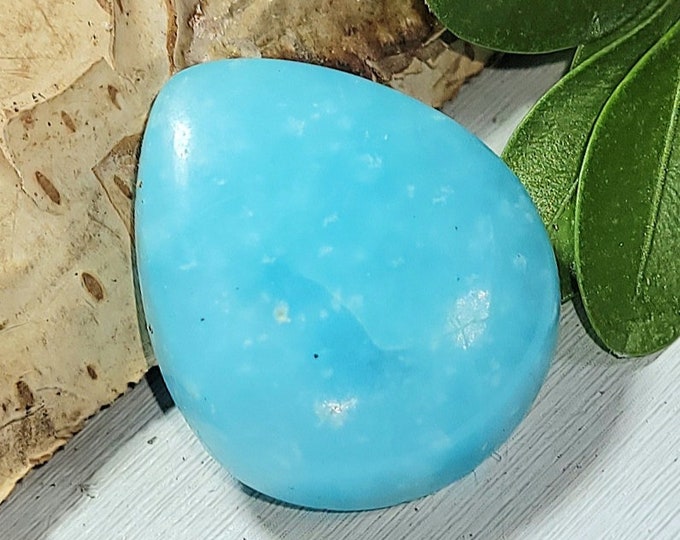 Natural Best Grade Hemimorphite Pear Cabochon 25ct 5 Grams 22mm x 18mm Wire Wrapping, Weaving or Pendant, Ring or Collector AJ28