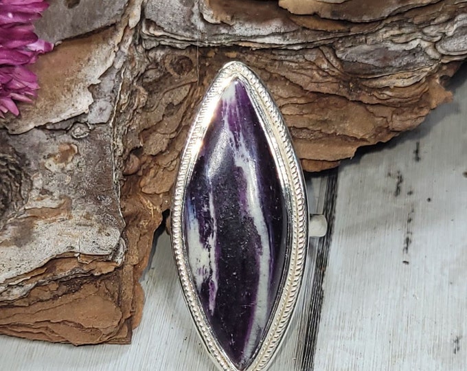 Rare Kammereite Ring, Kammerite Sterling silver ring, Boho Ring, Natural Stone  Ring, Statement Ring,  .925 Sterling Silver Ring  Size 7 3/4