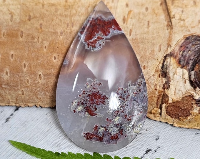 Moss Agate Cabochon, Scenic Moss Agate cabochon, Moss Agate Cabs, Moss Agate Scenic Cabochons, Green and Red Moss Agate Cabochons FK31