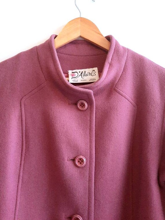 Vintage Long Wool Coat, Pink Winter Coat