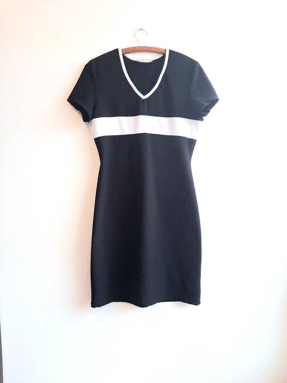 Vintage Black And White Dress, Vintage Tshirt Dres