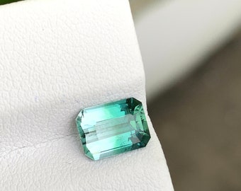 Natural bi color tourmaline from Afghanistan in octagon shape , 1.84 cts loose gemstone for ring and jewelry making.