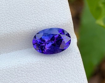 Natürlicher königsblauer Tansanit in ovaler Form, loser Tansanit, facettierter Tansanit Halbedelstein 2,60 cts