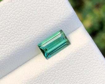 Natural lagoon tourmaline baguette from Afghanistan | October birthstone | loose gemstone 0.86 carats .