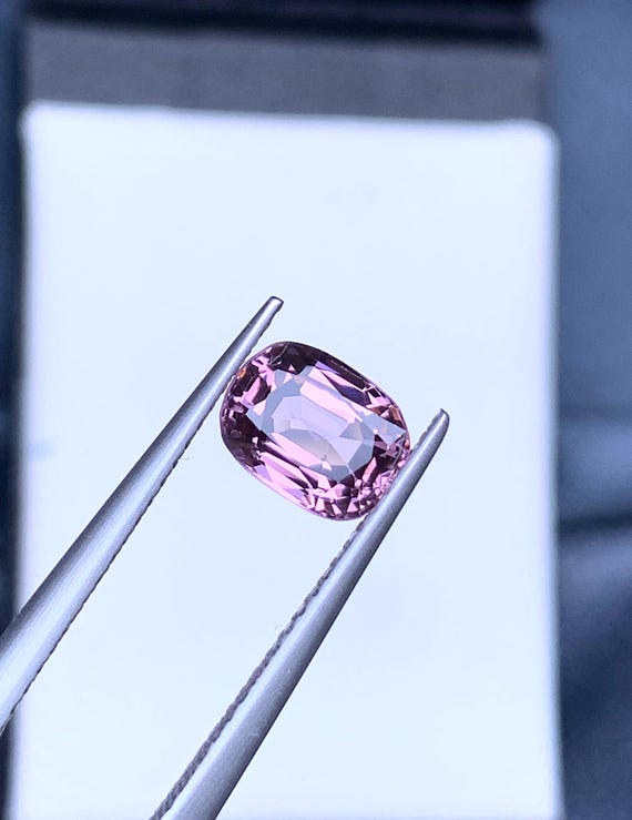 Natural spinel ( lavender pink color ) in cushion shape , loose gemstone for jewelry 1.41 cts