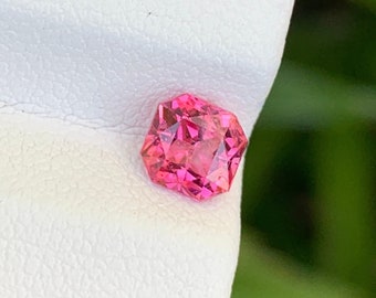 Natural hot pink spinel , asscher cut semiprecious gemstone from burma 0.95 cts ,