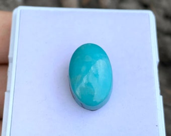 Cabujón de turquesa natural, piedra preciosa suelta, piedra preciosa semipreciosa de forma ovalada para hacer anillos y joyas, 12,73 cts.