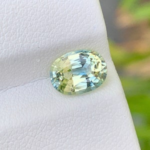 Natural parti sapphire ,( bi color sapphire ) teal sapphire oval shape , loose faceted sapphire, 2.22 cts