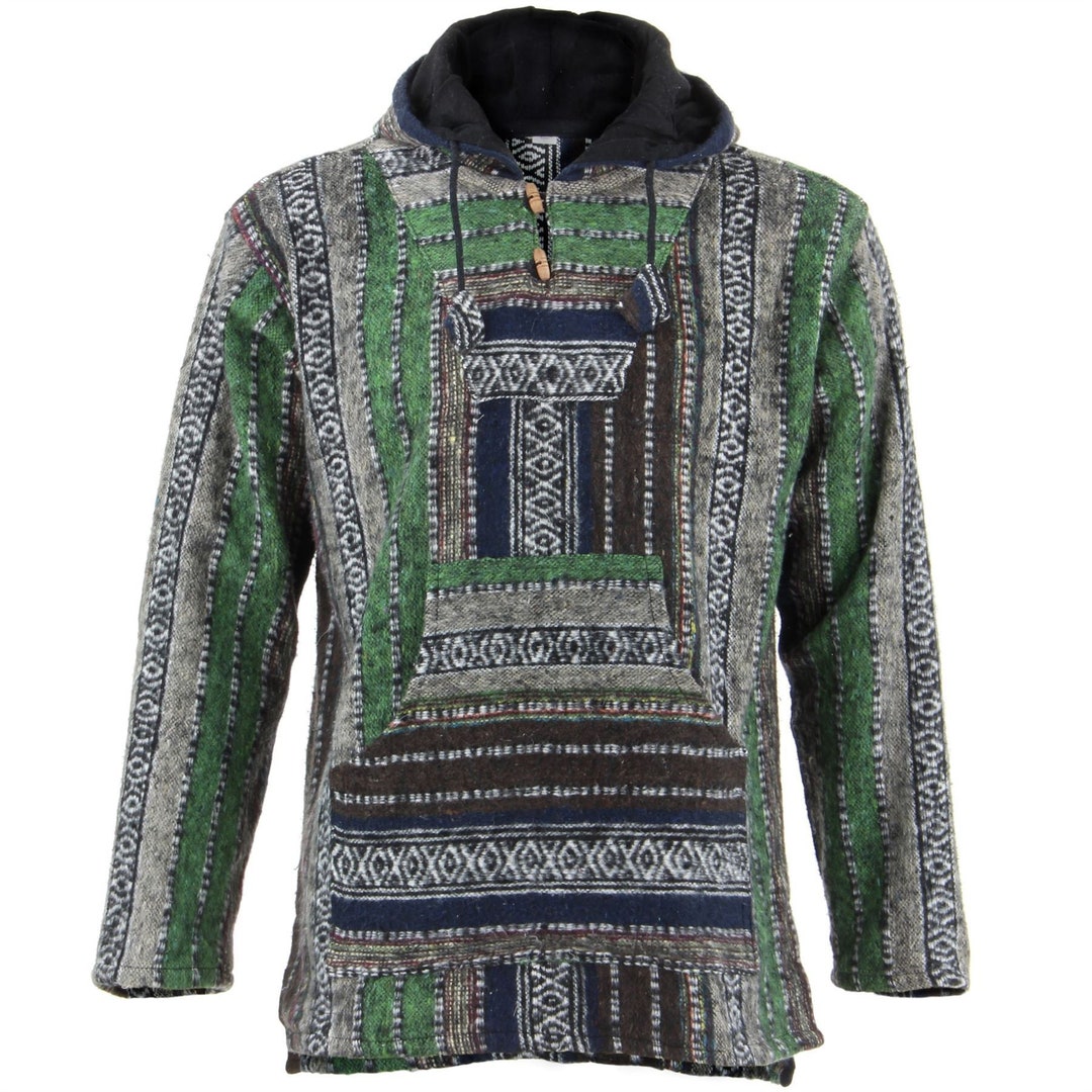 Brushed Cotton Baja Hoodie Green Etsy