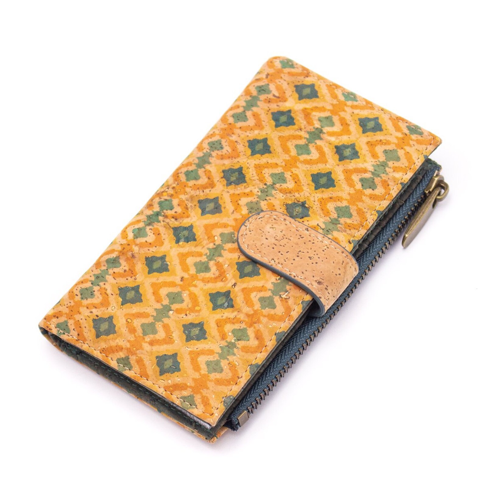 Cork wallet pattern women zipper card vegan wallet / Natural Etsy