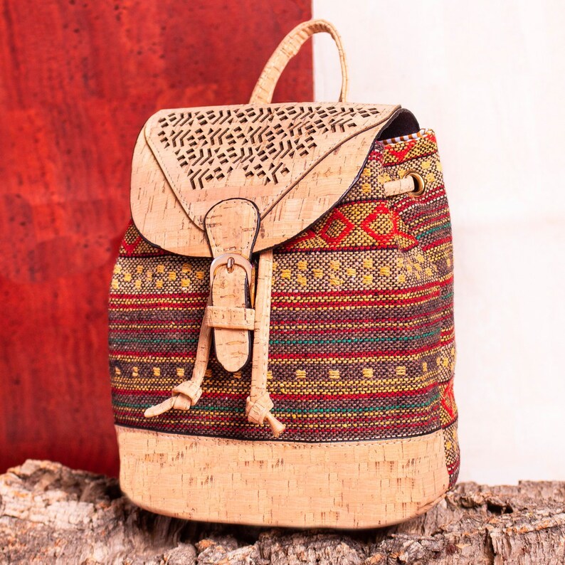 Cork Laser Cutting Cork Textile Women Backpack Women Bag Etsy